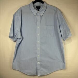 Croft & Barrow EasyCare Blue Stripe Button Up Short Sleeve XL
